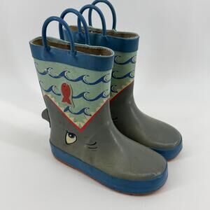 Wonder Nation boys' Shark Rain Boots (size 9/10) #TM225